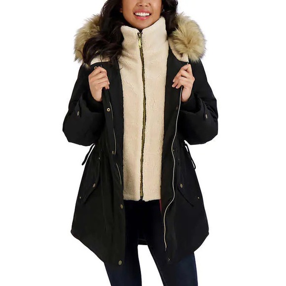 Koolaburra by ugg faux fur hood inner vest puffer coat Clearance